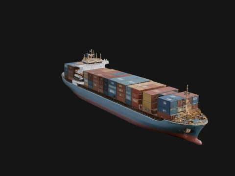 Container Ship Model Design 21 - 3D Print Model 3Dプリントモデル