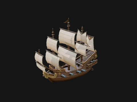 Tall Sailing Ship Model Design 1 - 3D Print Model 3Dプリントモデル