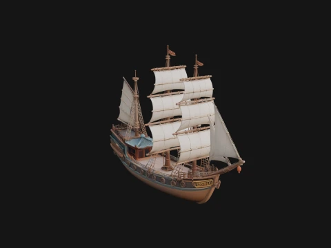 Tall Sailing Ship Model Design 2 - 3D Print Model 3D printmodel