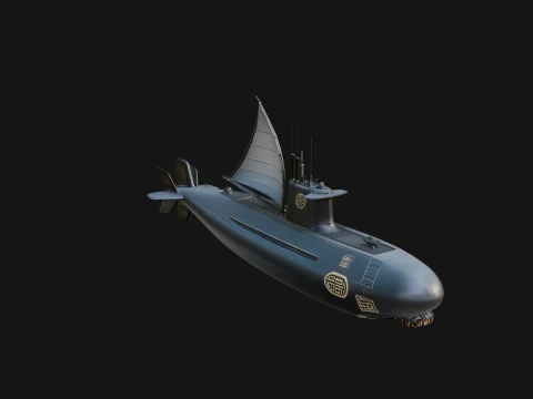 Military Submarine Model Design 1 - 3D Print Model 3D Print Model