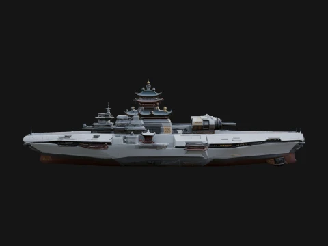 Sci Fi Warship Model Design 1 - 3D Print Model Model do druku 3D
