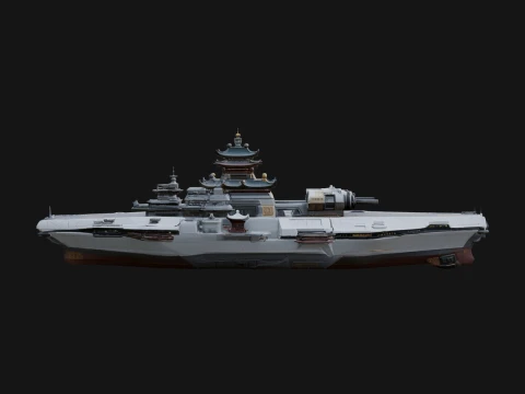 Sci Fi Warship Model Design 1 - 3D Print Model Modello di stampa 3D