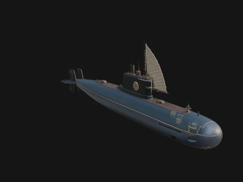 Military Submarine Model Design 2 - 3D Print Model 3D Print Model