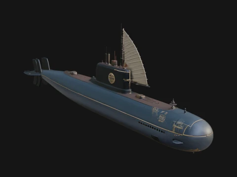 Military Submarine Model Design 2 - 3D Print Model Modelo de impresión 3D