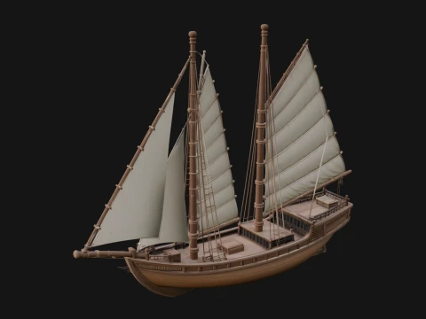 Chinese Junk Ship Model Design 2 - 3D Print Model 3D printmodel
