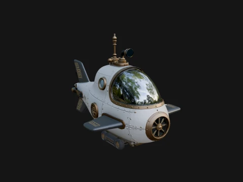 Steampunk Submersible Model Design 3 - 3D Print Model 3D Print Model
