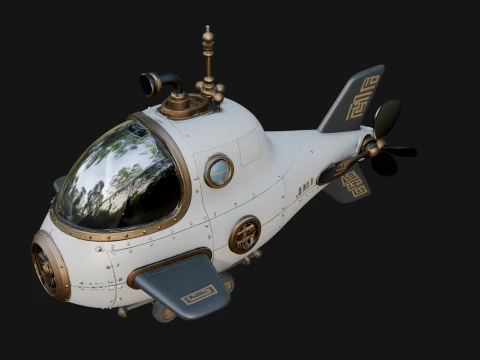 Steampunk Submersible Model Design 3 - 3D Print Model 3D Принт Модель