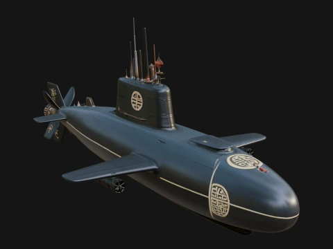 Military Submarine Model Design 3 - 3D Print Model Modelo de impresión 3D