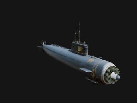 Military Submarine Model Design 4 - 3D Print Model 3D printmodel