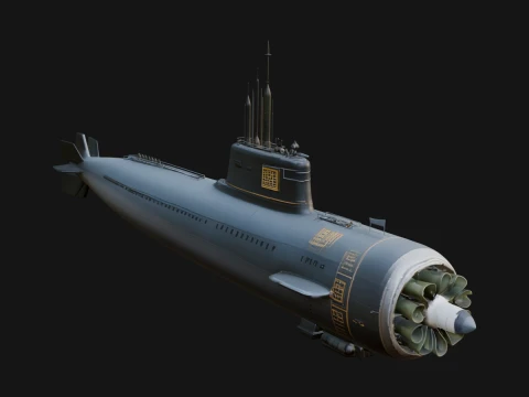 Military Submarine Model Design 4 - 3D Print Model Modelo de impresión 3D