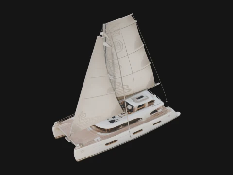 Catamaran Yacht Model Design 4 - 3D Print Model 3D printmodel