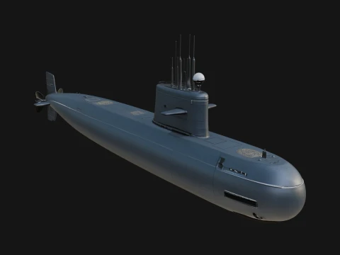 Military Submarine Model Design 5 - 3D Print Model Modelo de impresión 3D
