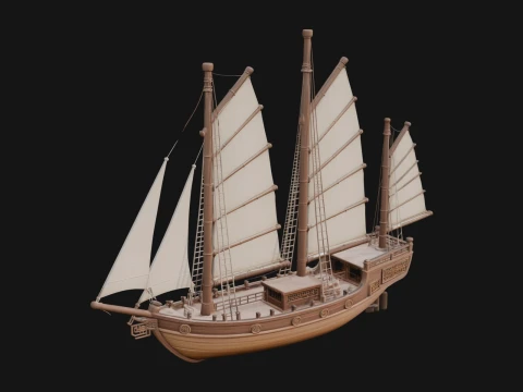 Chinese Junk Ship Model Design 3 - 3D Print Model 3D printmodel