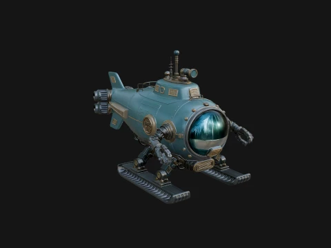 Steampunk Submersible Model Design 6 - 3D Print Model 3D Print Model