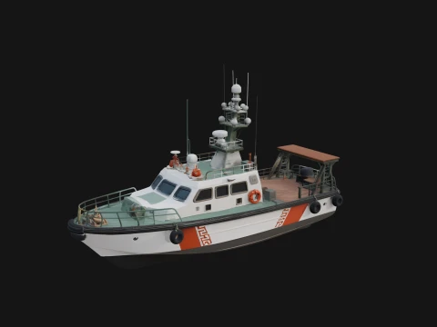 Patrol Boat Model Design 3 - 3D Print Model 3Dプリントモデル