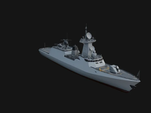 Naval Destroyer Model Design 1 - 3D Print Model 3D Baskı Modeli
