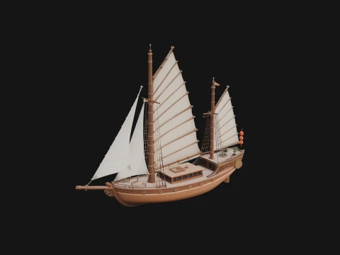 Chinese Junk Ship Model Design 4 - 3D Print Model 3D Print Model