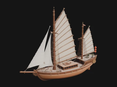 Chinese Junk Ship Model Design 4 - 3D Print Model 3D printmodel