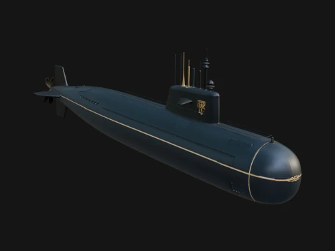 Military Submarine Model Design 6 - 3D Print Model Modelo de impresión 3D