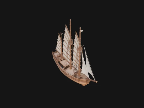 Chinese Junk Ship Model Design 5 - 3D Print Model 3D Print Model