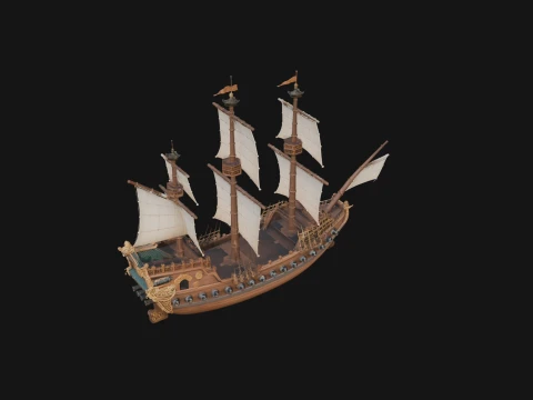 Tall Sailing Ship Model Design 4 - 3D Print Model 3D Print Model