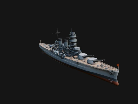 Battleship Model Design 4 - 3D Print Model 3D Принт Модель