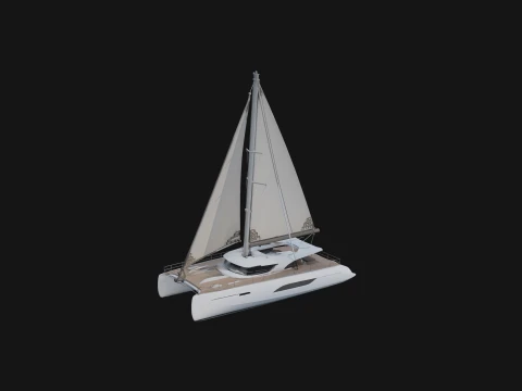 Catamaran Yacht Model Design 5 - 3D Print Model 3D Print Model