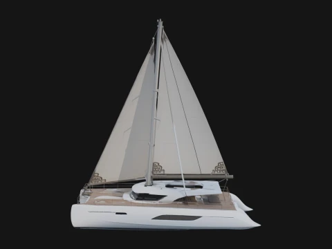 Catamaran Yacht Model Design 5 - 3D Print Model 3D printmodel