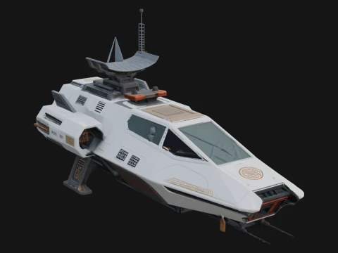 Sci Fi Patrol Boat Model Design 1 - 3D Print Model 3D Принт Модель