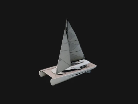 Catamaran Yacht Model Design 6 - 3D Print Model 3D Print Model