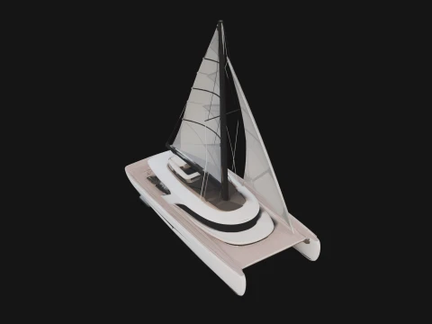 Catamaran Yacht Model Design 6 - 3D Print Model 3D printmodel