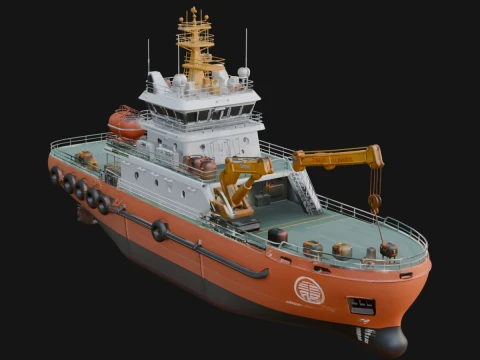 Harbour Tugboat Model Design 3 - 3D Print Model 3D printmodel