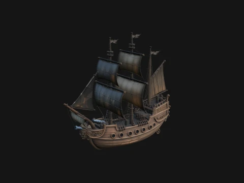 Tall Sailing Ship Model Design 5 - 3D Print Model 3D Print Model