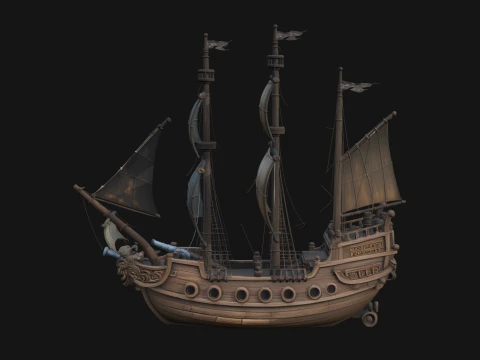 Tall Sailing Ship Model Design 5 - 3D Print Model Model do druku 3D