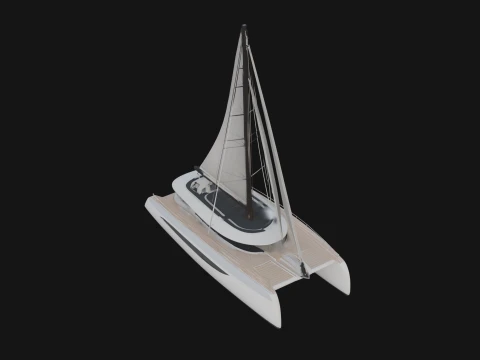 Catamaran Yacht Model Design 8 - 3D Print Model 3D Print Model