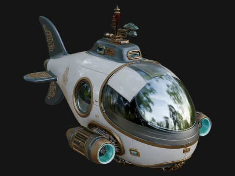 Steampunk Submersible Model Design 10 - 3D Print Model 3D Принт Модель