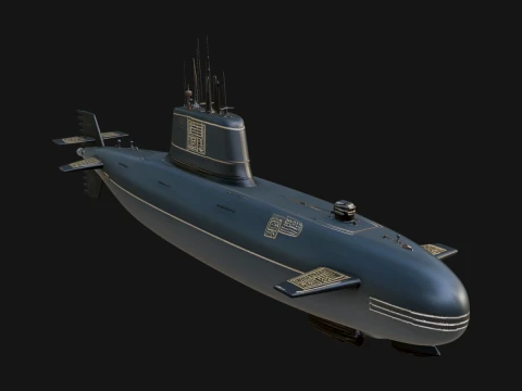 Military Submarine Model Design 11 - 3D Print Model Modelo de impresión 3D