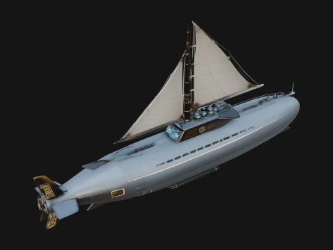 Military Submarine Model Design 12 - 3D Print Model Modelo de impresión 3D