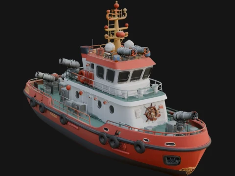 Harbour Tugboat Model Design 5 - 3D Print Model 3Dプリントモデル