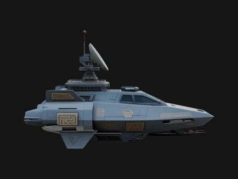 Sci Fi Patrol Boat Model Design 2 - 3D Print Model 3D Принт Модель
