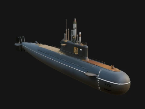 Military Submarine Model Design 13 - 3D Print Model Modelo de impresión 3D