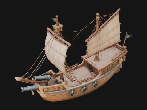Tall Sailing Ship Model Design 9 - 3D Print Model Model do druku 3D