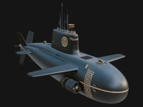 Military Submarine Model Design 14 - 3D Print Model Modelo de impresión 3D