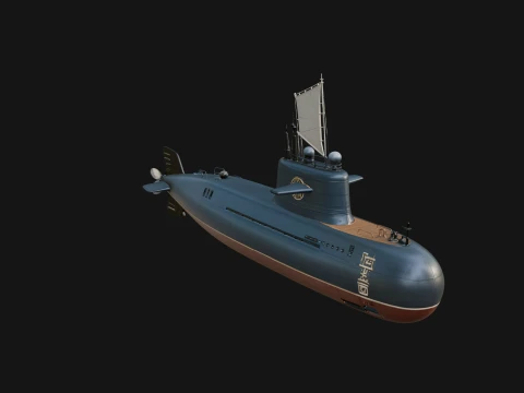 Military Submarine Model Design 16 - 3D Print Model 3D Print Model