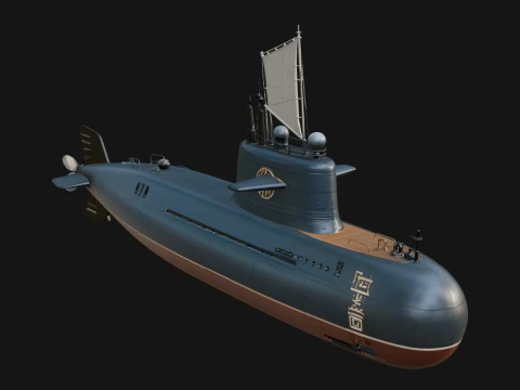 Military Submarine Model Design 16 - 3D Print Model Modelo de impresión 3D