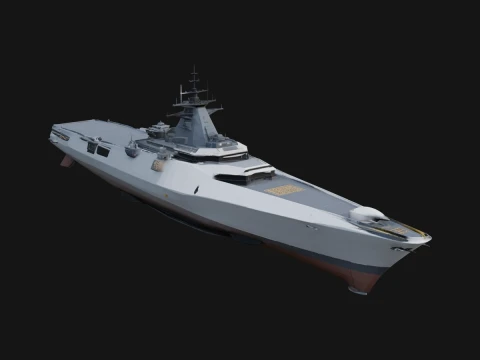 Naval Destroyer Model Design 5 - 3D Print Model 3D Baskı Modeli
