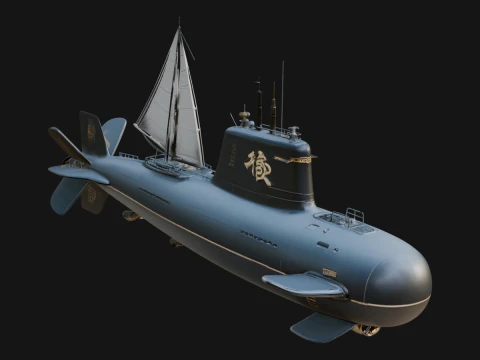 Military Submarine Model Design 18 - 3D Print Model Modelo de impresión 3D