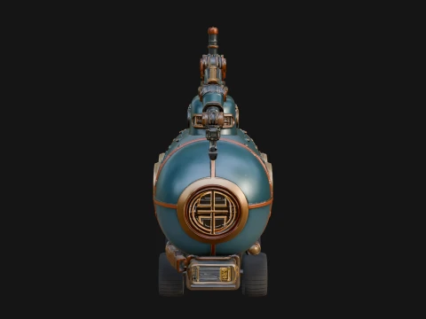 Steampunk Submersible Model Design 14 - 3D Print Model 3D Print Model
