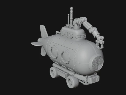 Steampunk Submersible Model Design 14 - 3D Print Model 3D Print Model