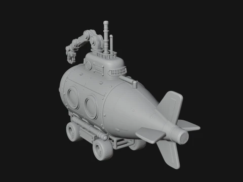 Steampunk Submersible Model Design 14 - 3D Print Model 3D Print Model
